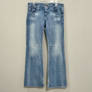 Vintage Big Star Jeans Womens  Sz 32 Long Blue Low Rise Sweet Boot Stretch Denim